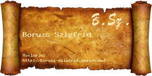 Boruzs Szigfrid névjegykártya